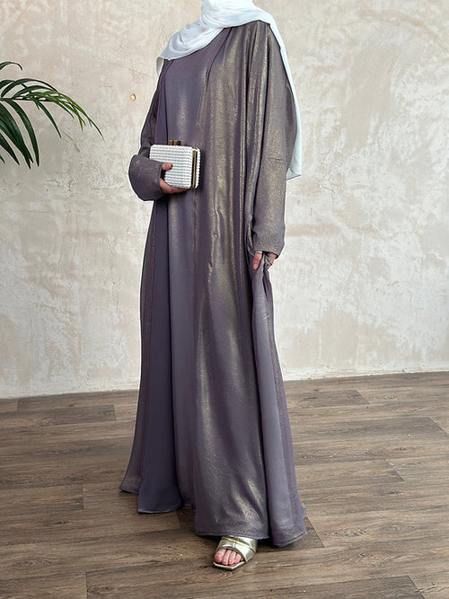 Lilac dirac Kimono open abayah