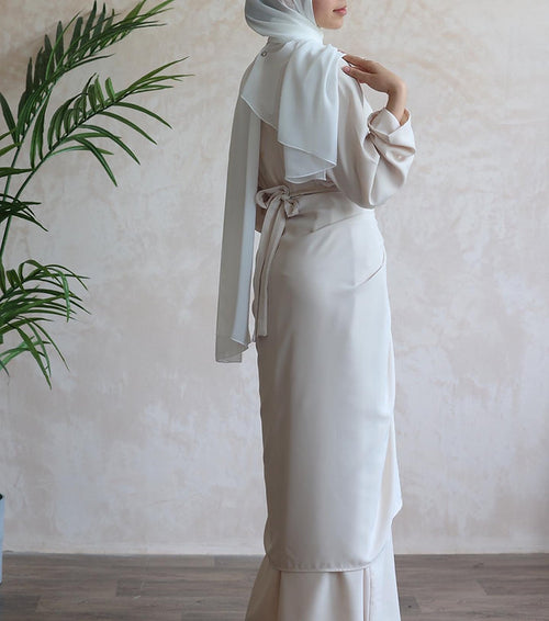 ZAHRA wrap dress: nude