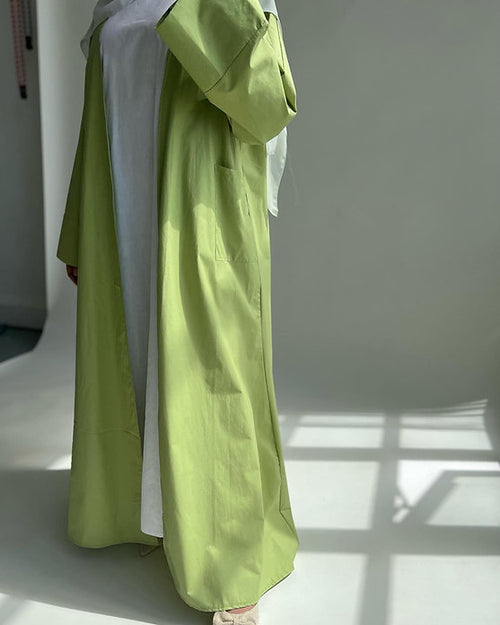 Lime Cotton abayah