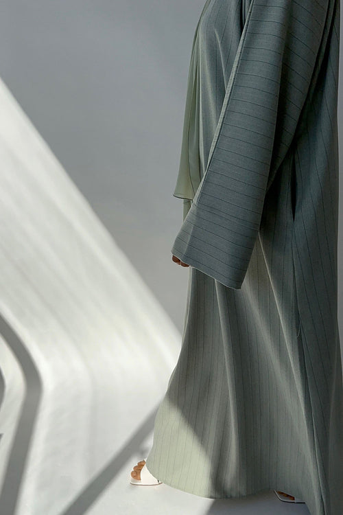 Sage Pinstripe abayah