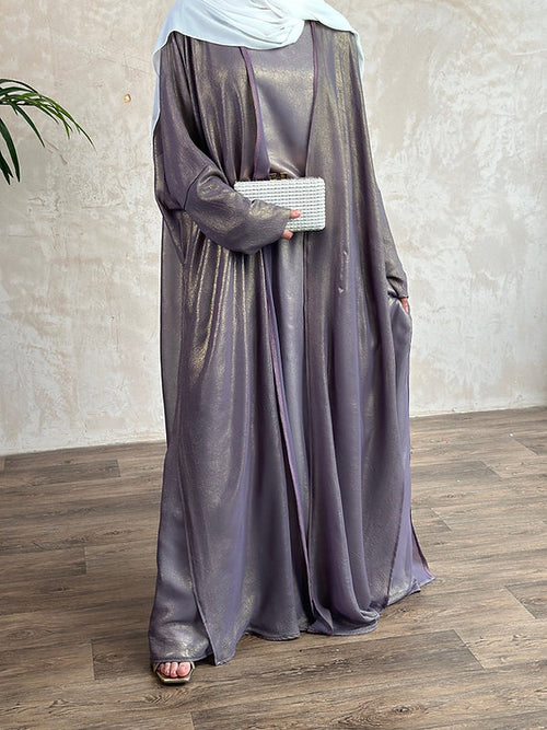 Lilac dirac Kimono open abayah