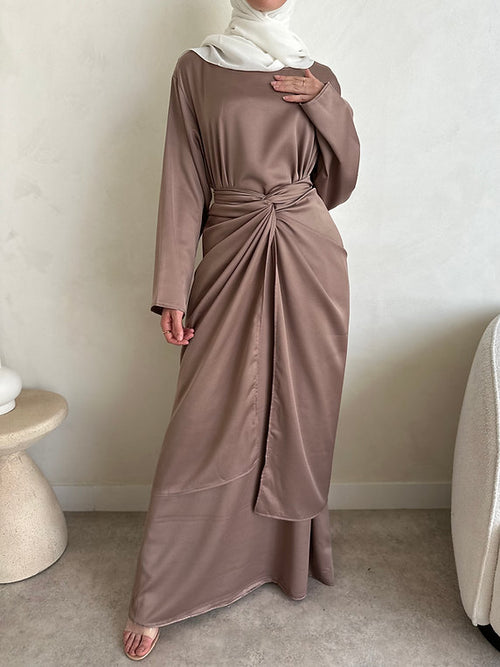 ZAHRA wrap dress: mocha