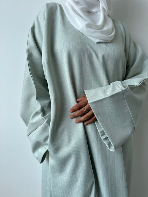 Mint pinstripe Abayah