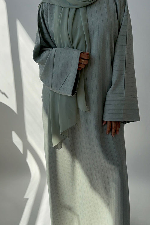 Sage Pinstripe abayah