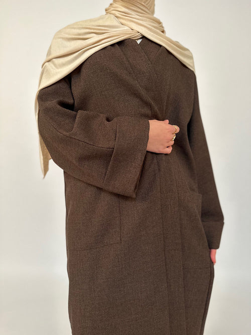 Pecan Coat Abayah