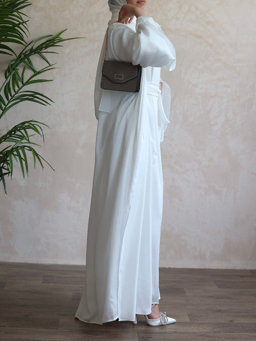 Lina open abayah: white