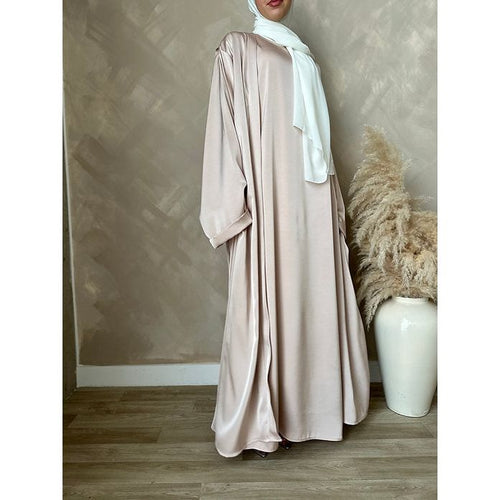 Dounia pleated abayah: Light Rose