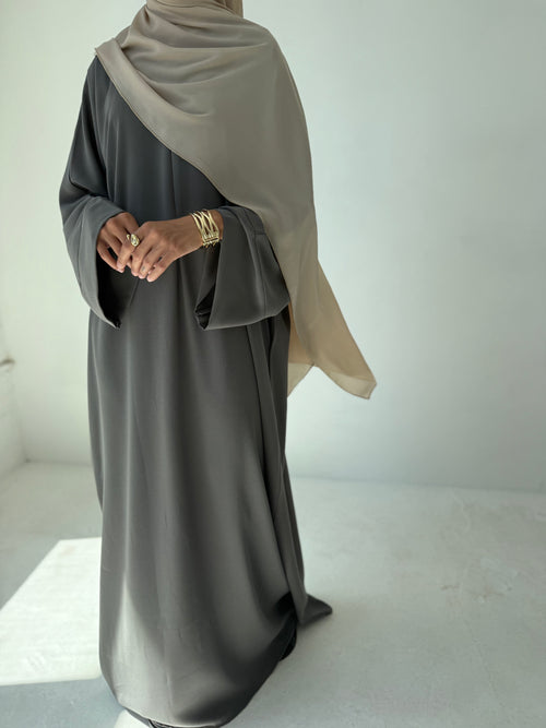 Soft khaki Zip abayah
