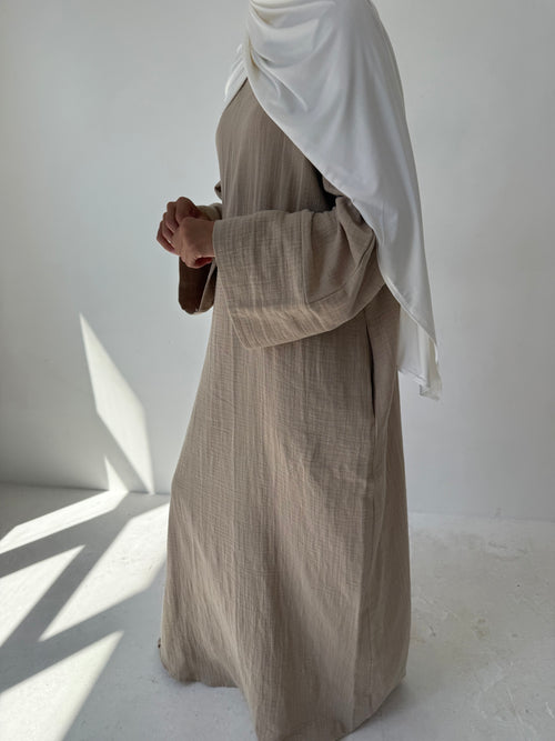 Beige Cotton Abayah
