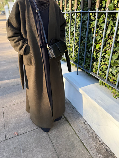 Forest-green Wool Coat abayah