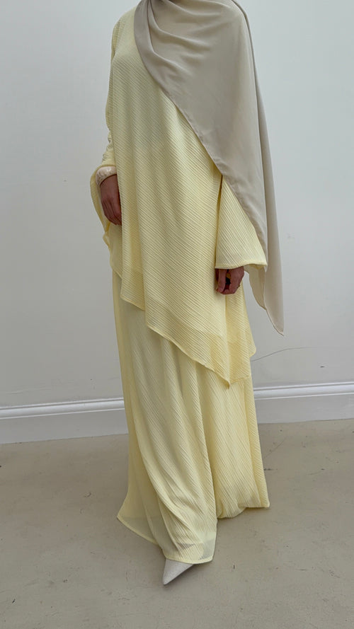 Asymmetrical skirt set: Butter yellow