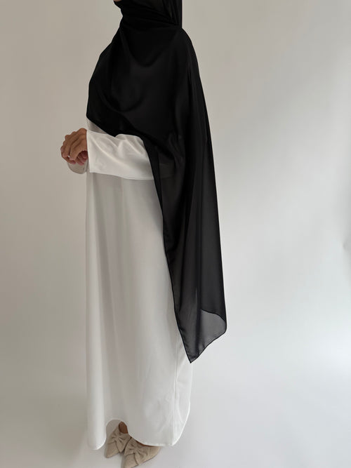 Large Chiffon hijaab: Black