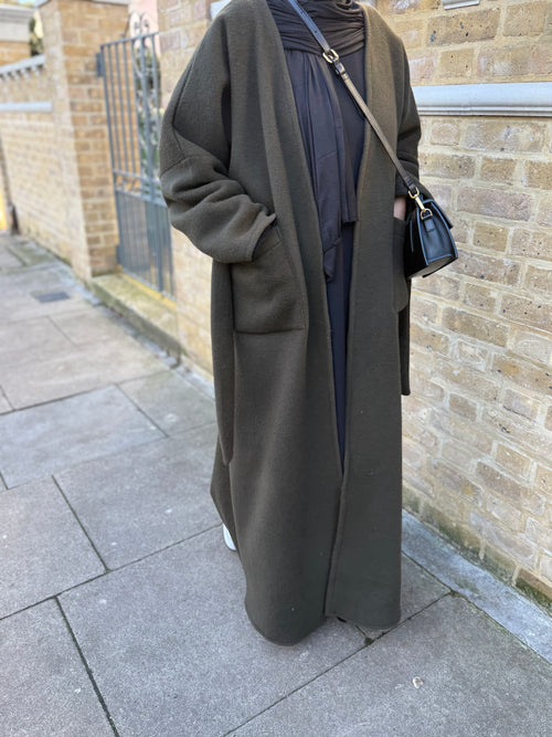 Forest-green Wool Coat abayah