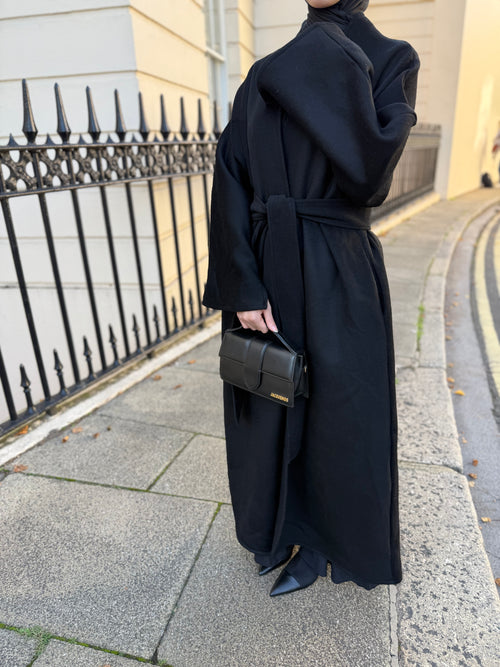Black Night Wool Coat abayah