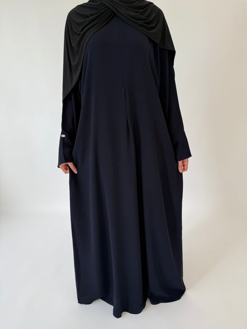 Soft navy Zip abayah