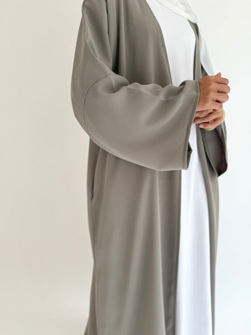 Sage ribbed open abayah