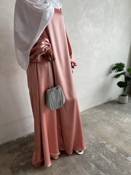 Roseate Satin balloon-sleeve Set