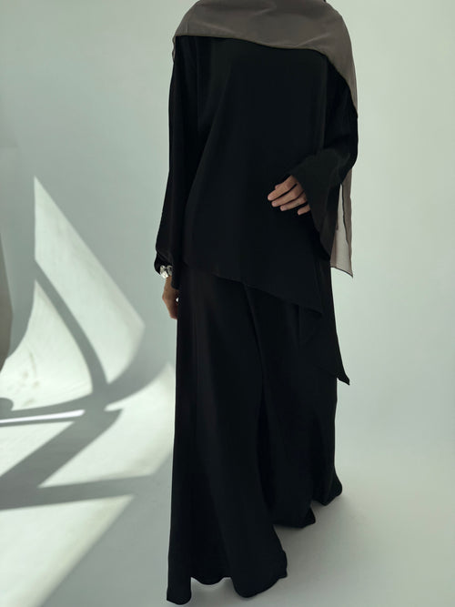 Asymmetrical 2-piece set: Black