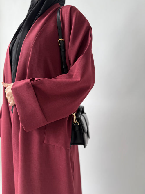 Premium Maroon Open Abayah