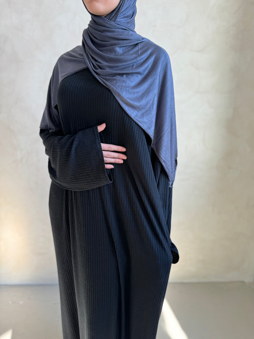 Black Ribbed Dress