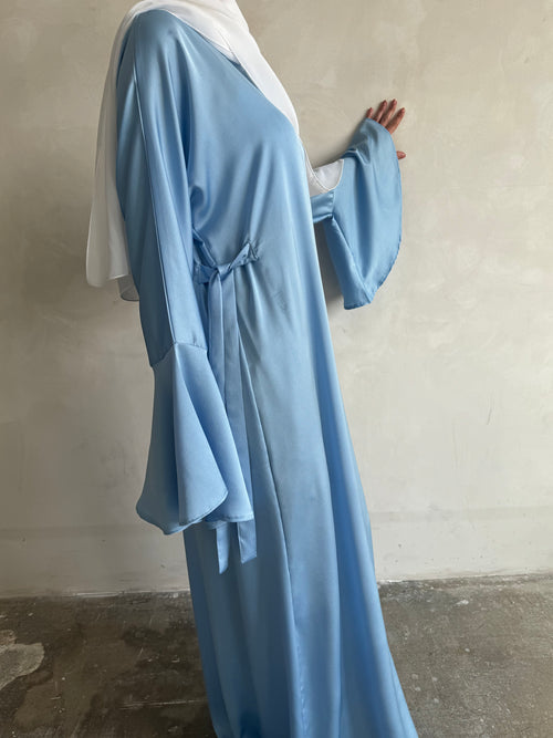 Azure Blue bell-sleeve dress
