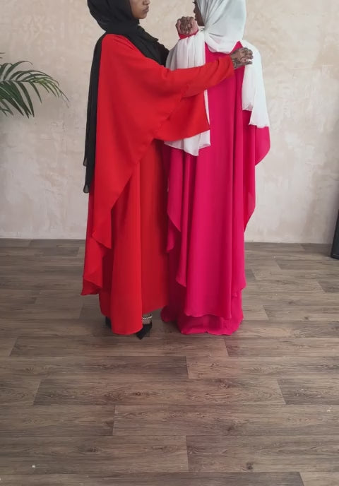 Fiery Orange Cape abayah set