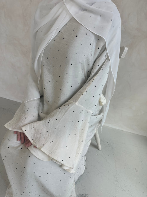 Polka dot bell-sleeve dress