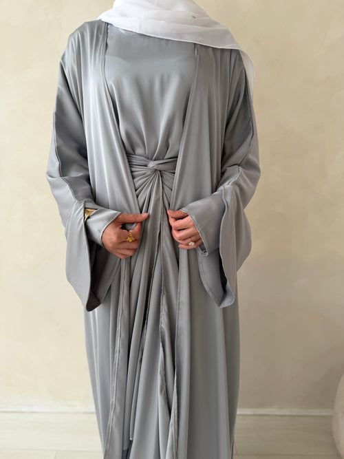 ZAHRA wrap 3-piece set: Sliver