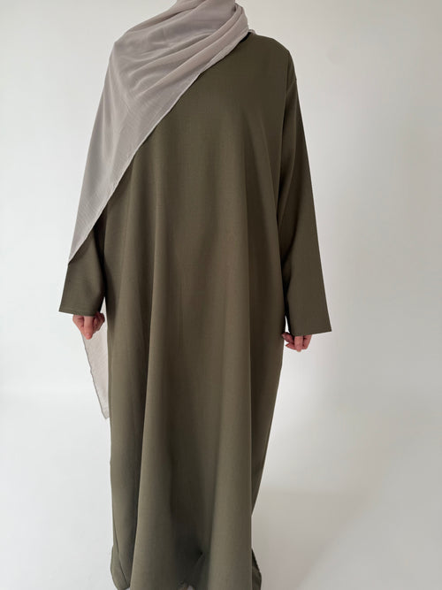 Khaki narrow sleeve abayah