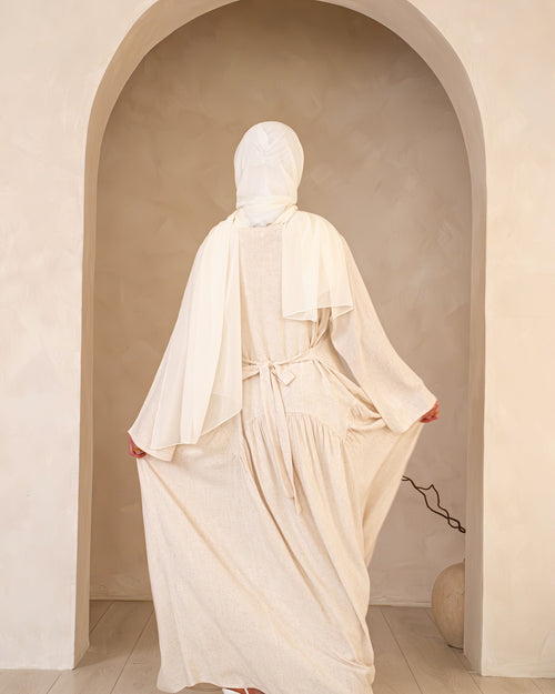 Linen Petal dress: Earth