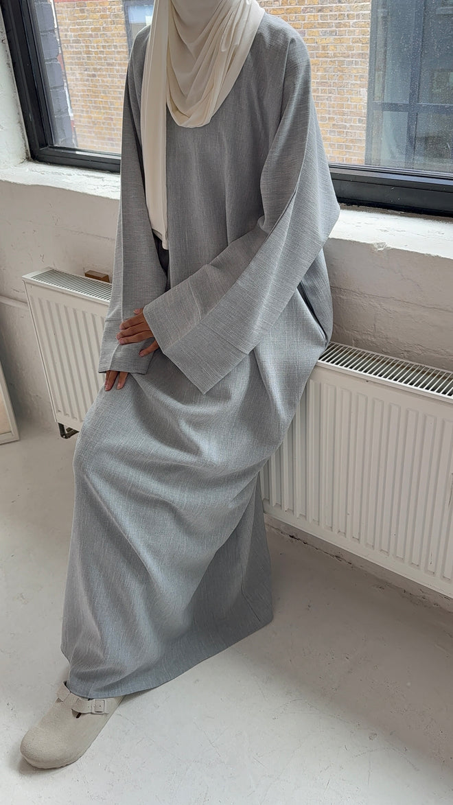 Textured grey abayah