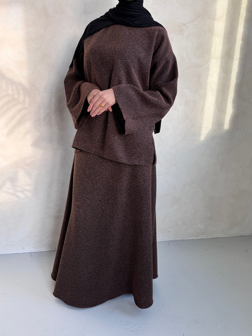 Brown Winter co-ord skirt set