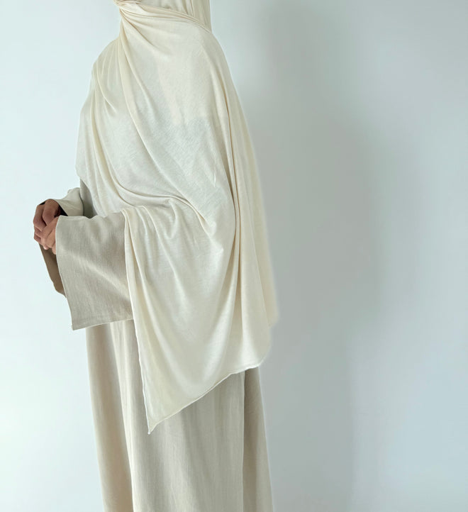 Cream Jersey Hijaab