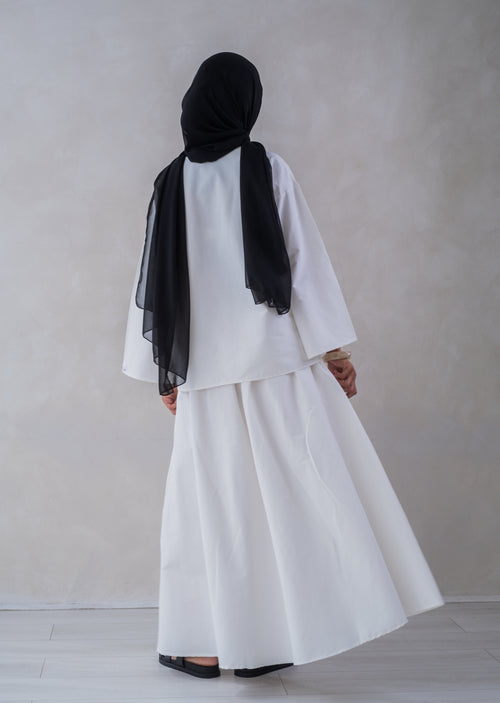 Glacier White pocket skirt set