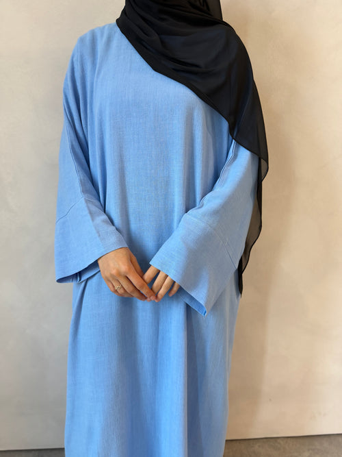 Blue Azure Linen abayah