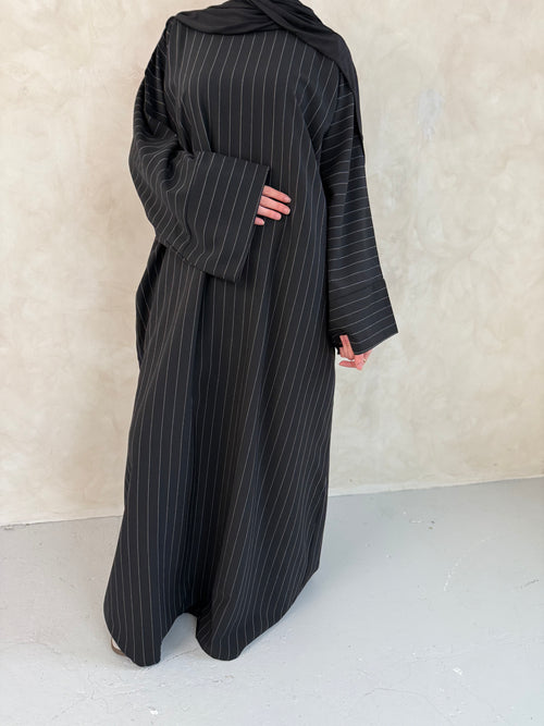 Black striped Abayah