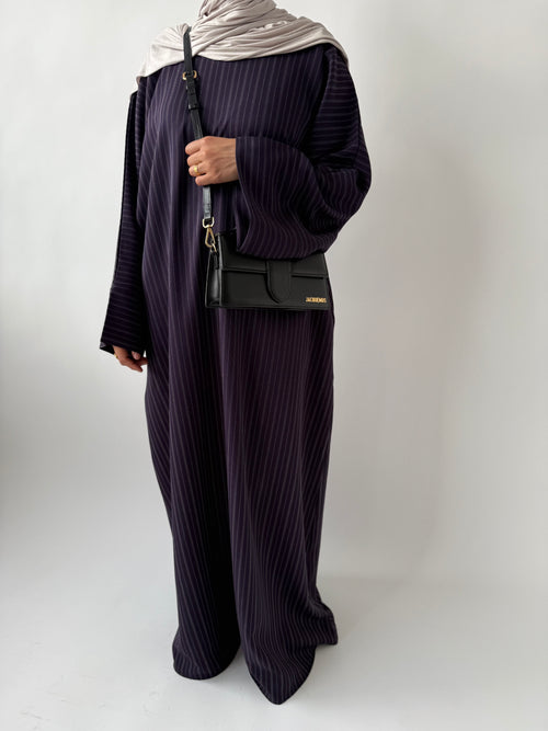 Plum Pinstripe abayah 2.0