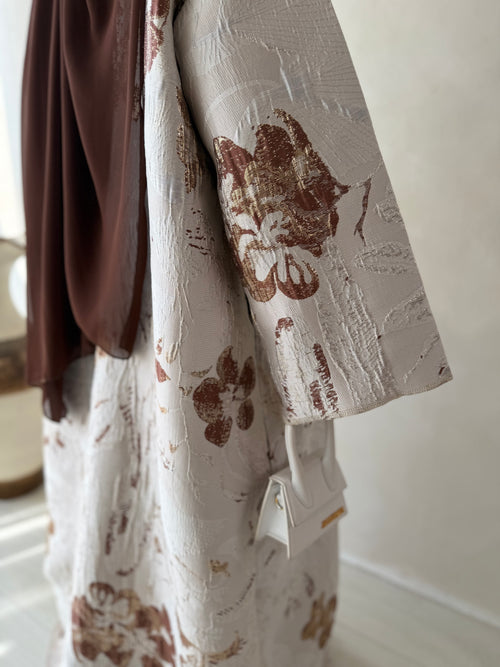 Brown Jacquard 2-piece Set