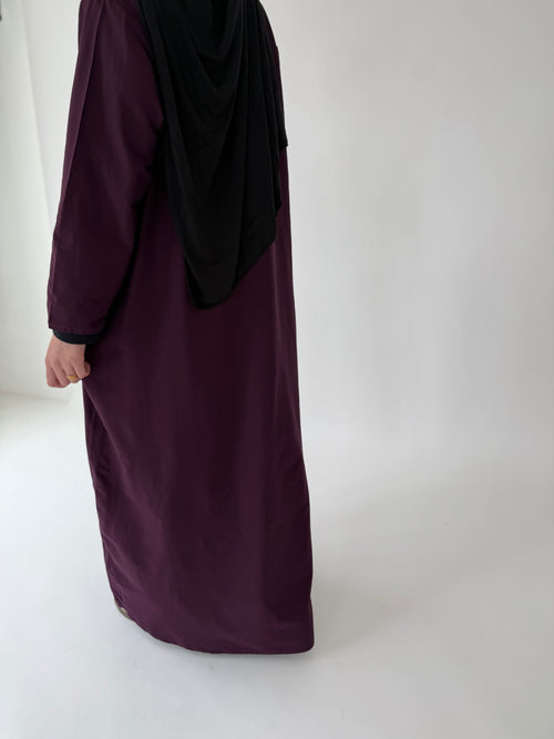 Dark purple narrow sleeve abayah