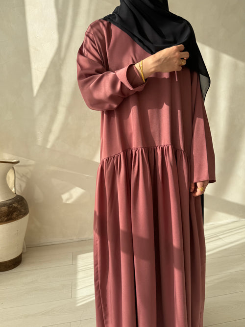Dusty Pink ruched hem dress