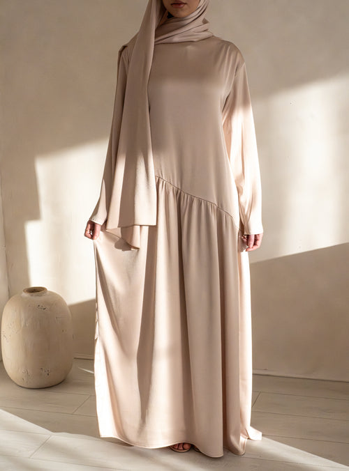Sahara Satin dress Set: Oyster