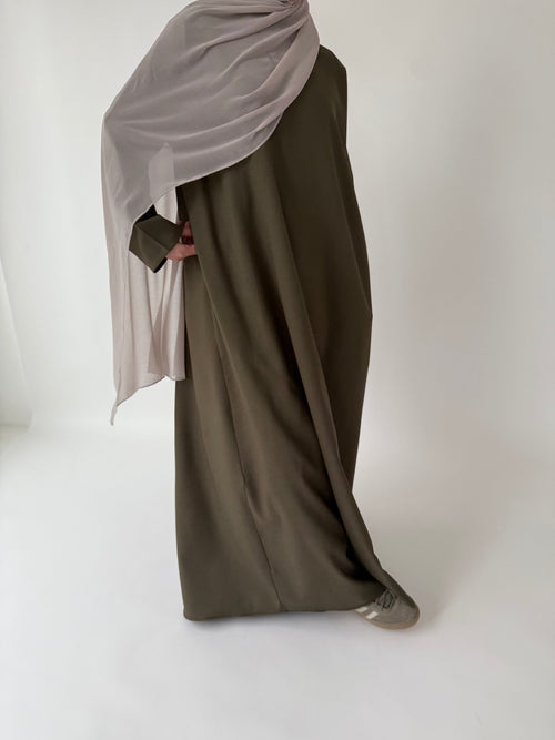 Khaki narrow sleeve abayah