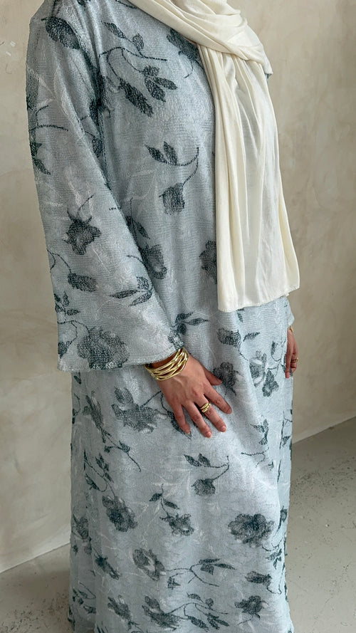 Blue Flower Lace Dress