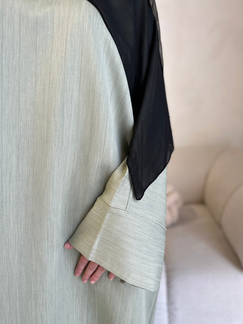 Sage pinstripe abayah
