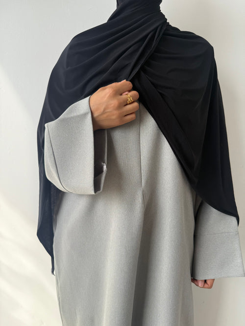 Pastel grey abayah ZIP