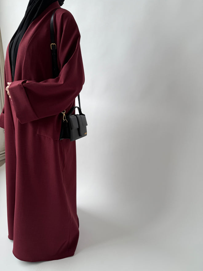 Premium Maroon Open Abayah