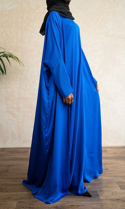 Royal blue satin abayah