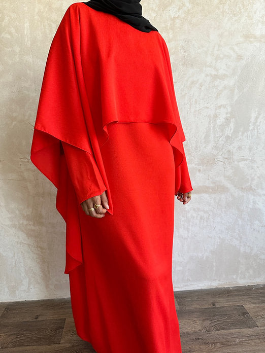 Fiery Orange Cape abayah set