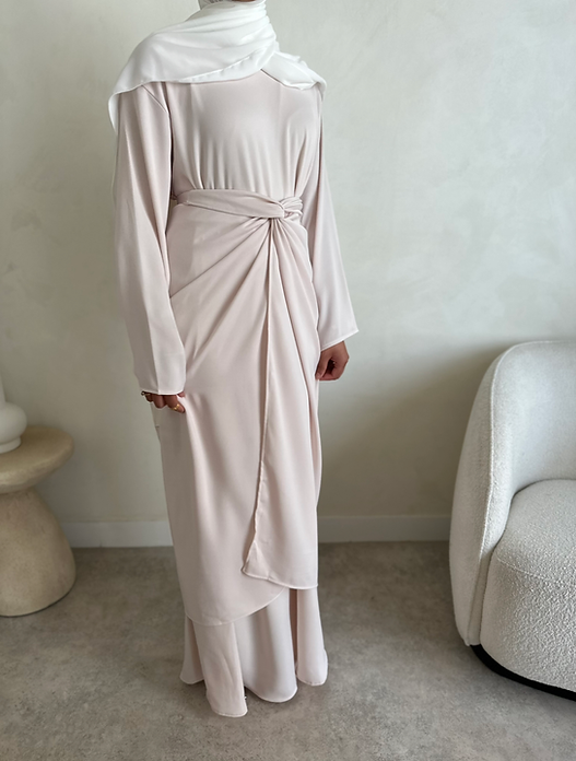 ZAHRA wrap dress: Pearl blush