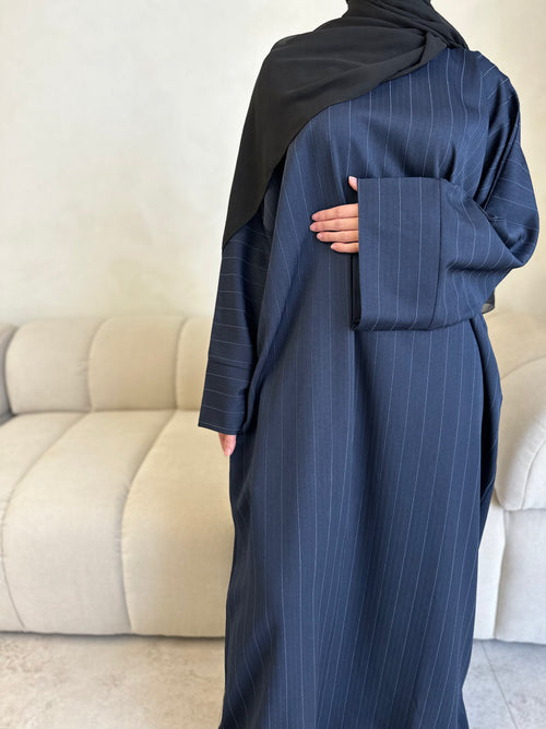Navy Striped abayah 2.0